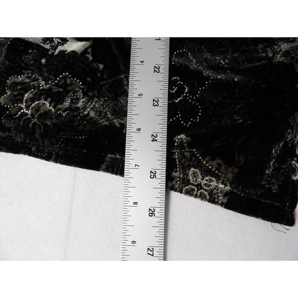 Notations Woman Blouse 1X Velvet Burnout Faux Cardigan Boho Floral Goth Fairy - Picture 9 of 14